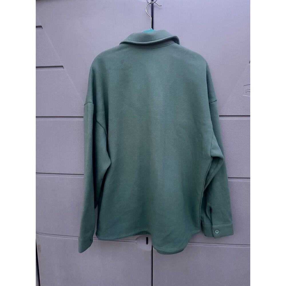 Revolve Tularosa Button Up Shirt Jacket Shacket Oversized Teal Fleece Lined Sz M - Picture 11 of 13